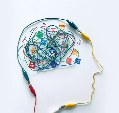Foto de cables que simulan la silueta de una cabeza y cerebro para la web OpenESB Enterprise de VICO OPEN Modeling.